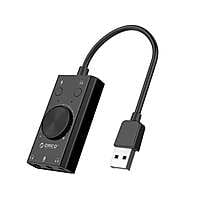 SC2BKBP ORICO SC2 USB to 3.5mm Dual headphone Eternal Sound Card with Volume Control