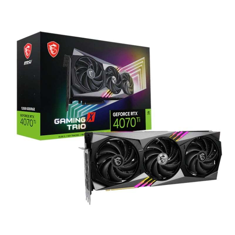 RTX4070TIGAMINGXTRIO12G MSI Nvidia GeForce RTX 4070Ti Gaming X Trio 12G GDDR6X 256BIT Graphics Card