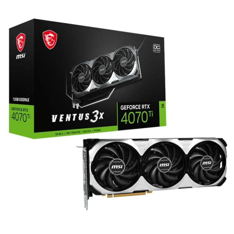 RTX4070TIVENTUS3XE12GOC MSI Nvidia GeForce RTX 4070Ti Ventus 3X E1 OC 12G GDDR6X 256BIT Graphics Card